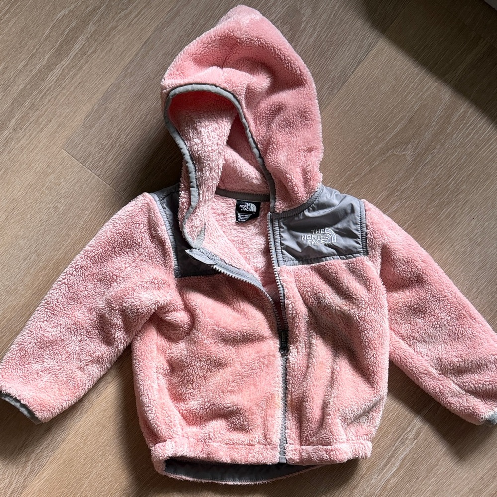 The North Face Pink and Gray Fleece Hoodie